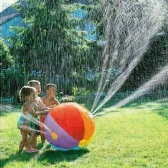 Kids Inflatable Water Spray Ball Sprinkler Toys Outdoor Garden Beach Game Gift - Picture 2 of 4